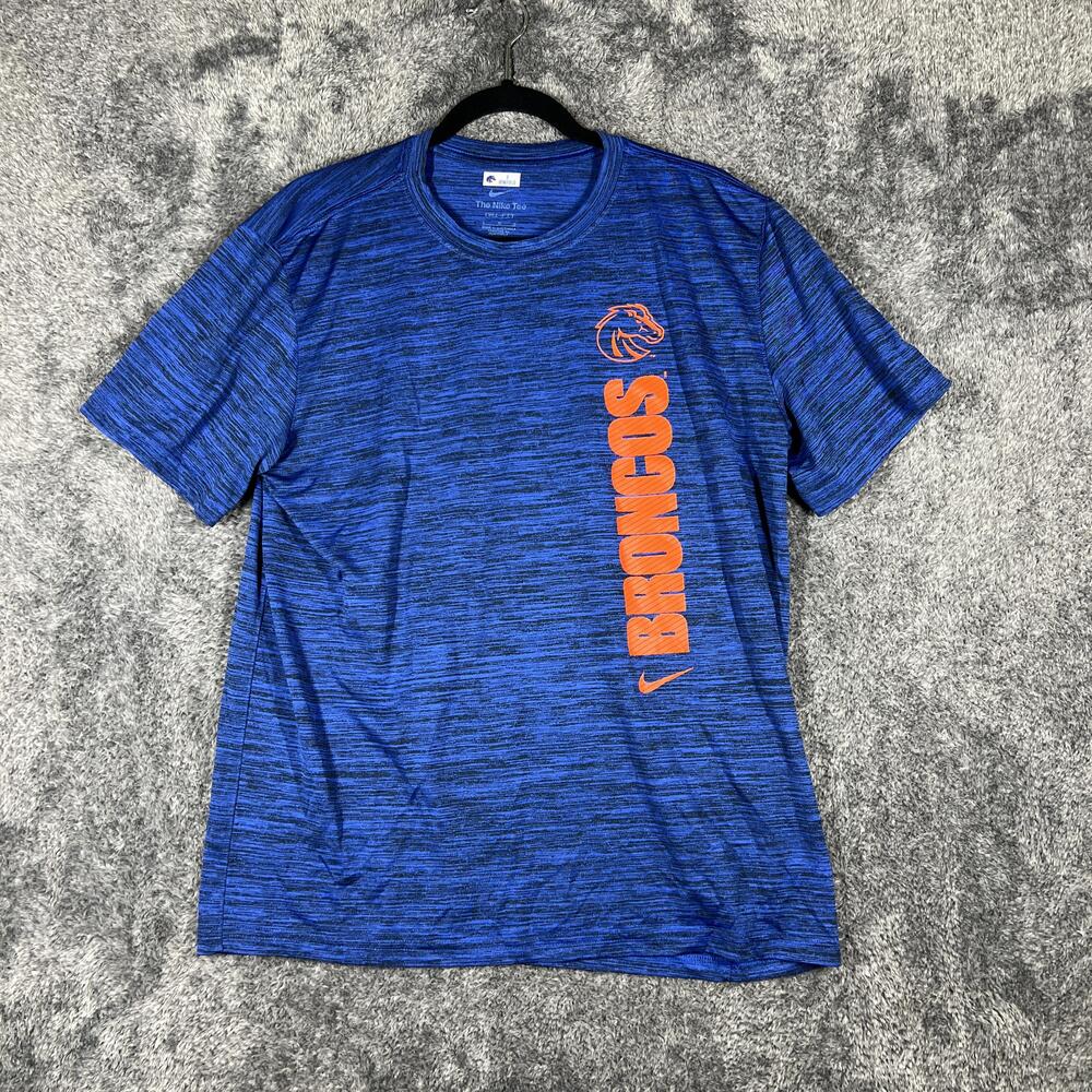 Nike Shirt Mens L Blue Dri-FIT Boise State Broncos Player Worn By Ty Benefield